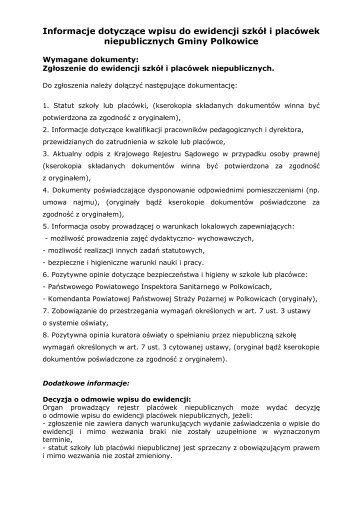 inf_do wniosku o wpis\374 - Biuletyn Informacji Publicznej, Urząd ...