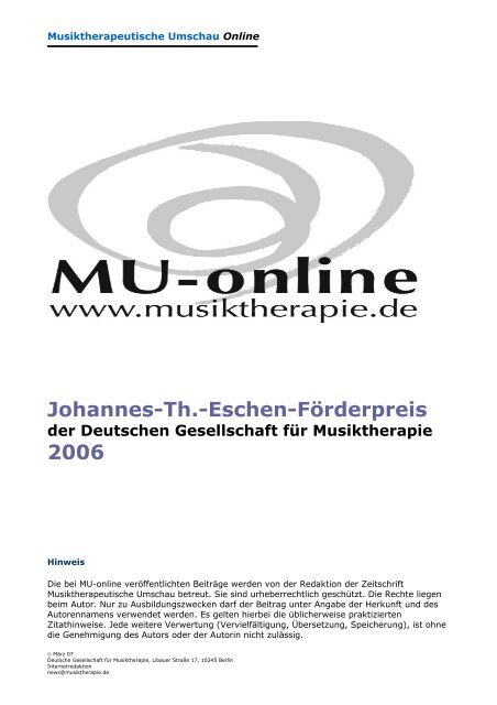 Johannes-Th. - Deutsche Gesellschaft für Musiktherapie