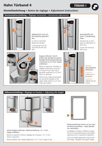 Dr. Hahn Einstellanleitung Standardtuerband 4 2-tlg.pdf - alu-one ...