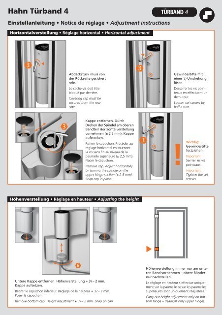 Dr. Hahn Einstellanleitung Standardtuerband 4 2-tlg.pdf - alu-one ...