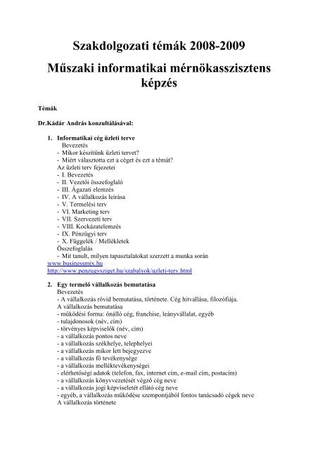 E Business Szakdolgozat