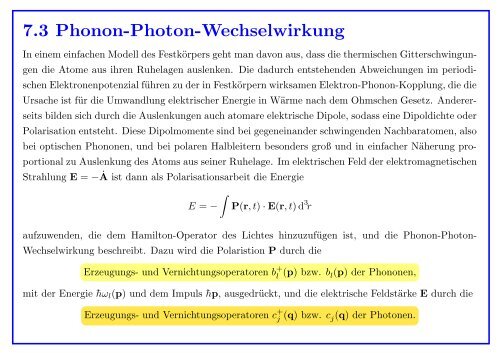 7.3 Phonon-Photon-Wechselwirkung