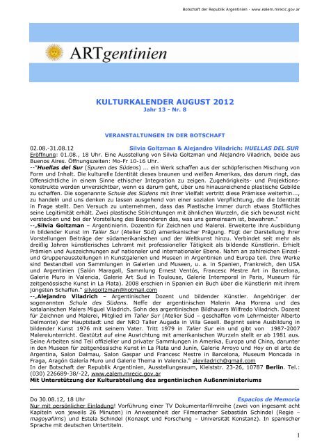 Kulturkalender August 2012