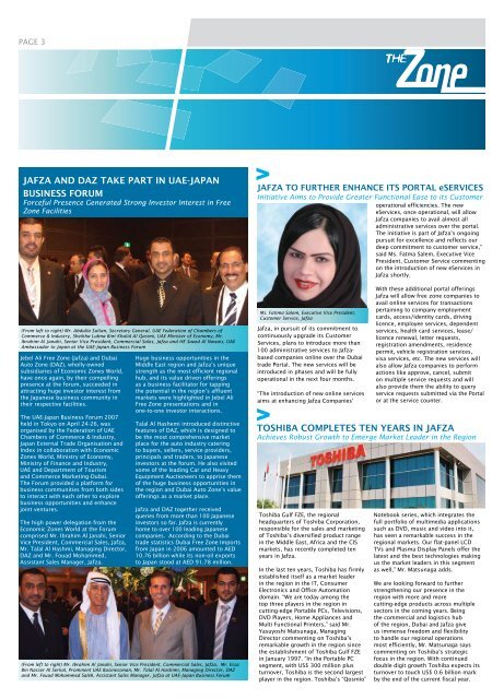 Economic Zones World Bi-Monthly Newsletter - Jebel Ali Free Zone