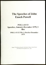 The Speeches of John Enoch Powell POLL 4/1/13 Speeches ...