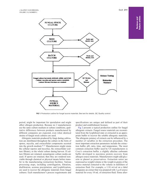 Manufacturing and Standardizing Fungal Allergen Products - Greer