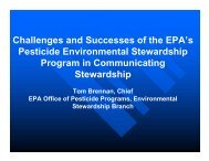 Challenges and Successes of the EPA's Pesticide Environmental ...