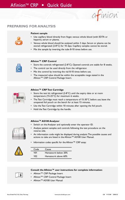 Afinion CRP Quick Guide