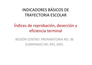 INDICADORES BÃSICOS DE TRAYECTORIA ESCOLAR Ãndices de ...