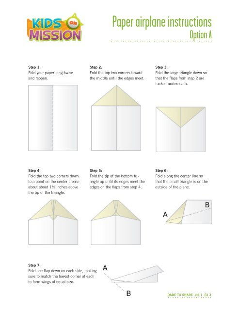 Paper airplane instructions