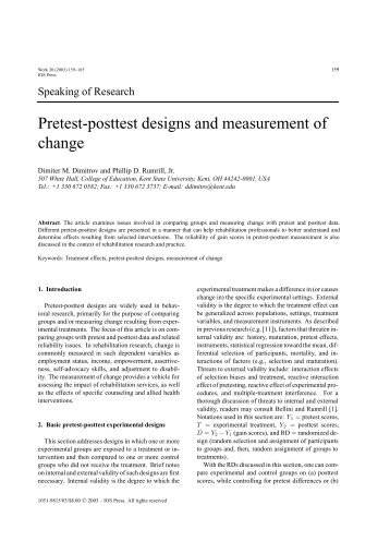 Pretest-posttest designs and measurement of change