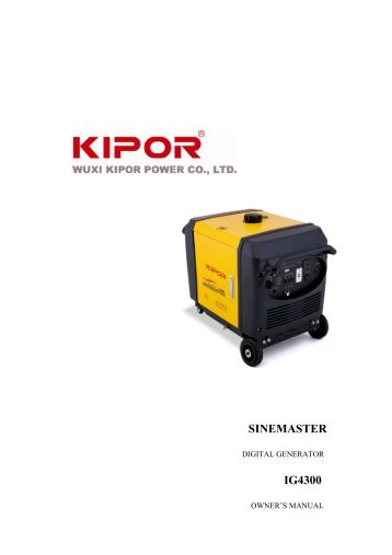 IG4300 Owner's Manual NTP Edit 2 - Kipor Power Systems