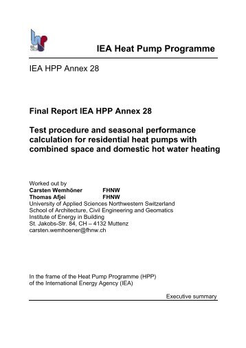 English version - IEA Heat Pump Programme - Annex 28