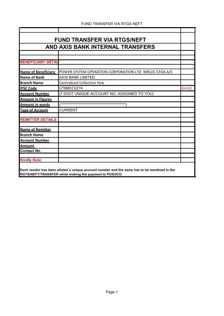 STOA Axis Bank Account Details(New) - Wrldc.com