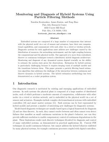 Monitoring and Diagnosis of Hybrid Systems Using Particle Filtering ...