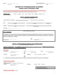 university of pittsburgh school of nursing annual health appraisal form