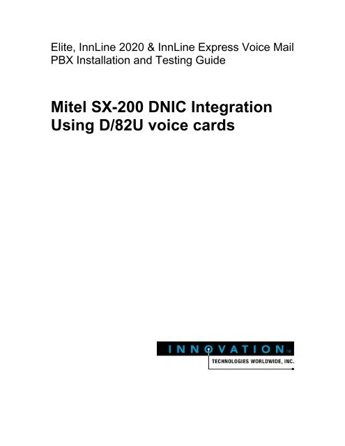 Mitel SX-200 DNIC Integration for D/82U