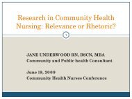 2009 - Keynote - Jane Underwood - Community Health Nurses ...