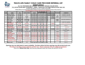 travis afb family child care provider referral list - Airman & Family ...