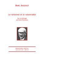 Le rationnel et le raisonnable: sur un distinguo de ... - Marc Angenot