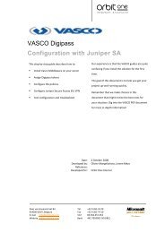 VASCO Digipass, Juniper SSL VPN configuration guide - Orbit One