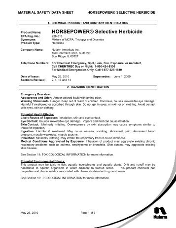 HorsePower Herbicide MSDS