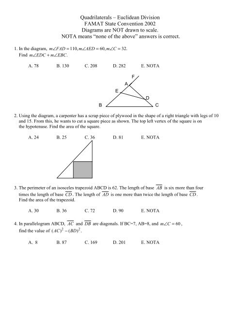 Quadrilaterals â Euclidean Division - Mu Alpha Theta