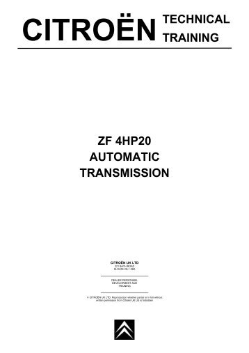 technical training zf 4hp20 automatic transmission - Citroen C5 club