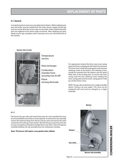 Gledhill High Efficiency Condensing Boiler - Gledhill Spare Parts