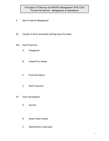 Terrestrial Habitat: Management & Assessment - Fish and Wildlife ...