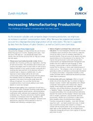 Increasing Manufacturing Productivity - Zurich
