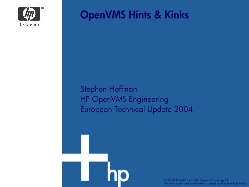 OpenVMS Hints & Kinks
