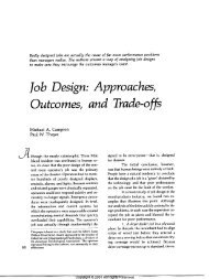 Job Design: Approaches, Outcomes, and Trade-offs.