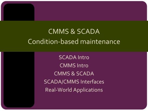 CMMS & SCADA -based maintenance Condition