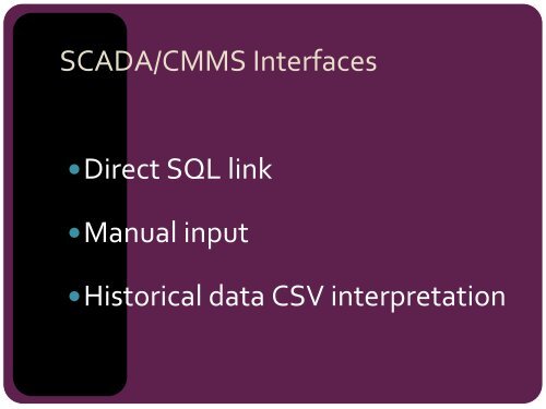 CMMS & SCADA -based maintenance Condition