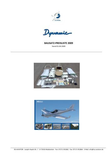 BAUSATZ-PREISLISTE 2009 - iss aviation