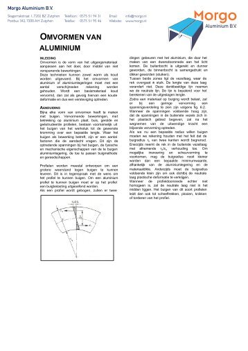 OMVORMEN VAN ALUMINIUM - Morgo