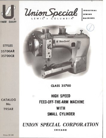 Parts book for Union Special 35700AR, 35700CR