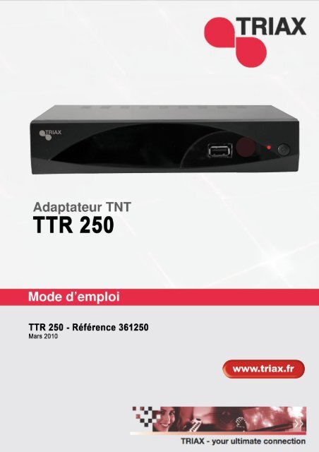 Mode d'emploi TTR 250 - Triax