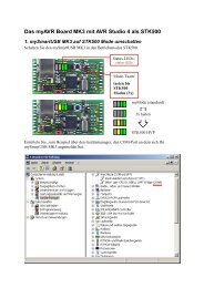 Das myAVR Board MK3 mit AVR Studio 4 als STK500