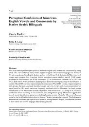 English Vowels and Consonants by Native Arabic ... - Rush University