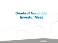 Presentation â Investor Meet - Grindwell Norton