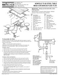 NONFOLD TC-65 STOOL TABLE MESA CON BANCOS ... - Sico Inc.