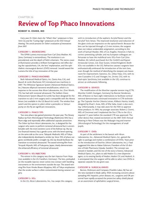 Review of Top Phaco Innovations - Eyetube.net