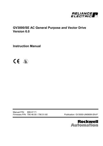 GV3000/SE AC General Purpose and Vector ... - Reliance Electric