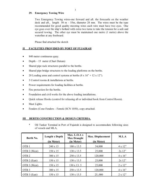 Notice To Mariner No. 89 SUBJECT : TANKERS ... - Port Of Fujairah