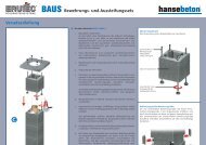 Versetzanleitung BAUS Bewehrungs- und ... - Hansebeton