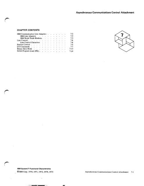 IBM System/7 Functional Characteristics - All about the IBM 1130 ...