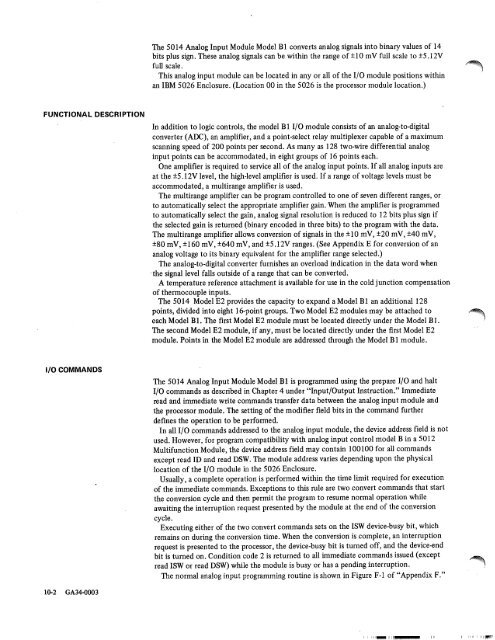 IBM System/7 Functional Characteristics - All about the IBM 1130 ...