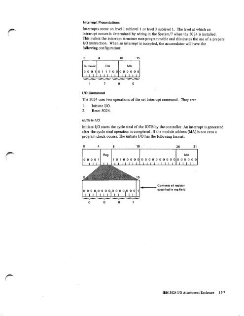 IBM System/7 Functional Characteristics - All about the IBM 1130 ...